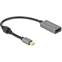 DeLOCK Actieve Mini DisplayPort 1.4 > HDMI adapter Grijs/zwart, 0,2 meter, 4K 60Hz