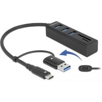 DeLOCK 3-Poorts USB-hub + SD en MicroSD kaartlezer