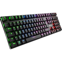 Sharkoon PureWriter RGB, gaming toetsenbord Zwart, DE lay-out, Kailh Choc Low Profile Blue, RGB leds