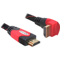 DeLOCK High Speed HDMI-A met Ethernet naar HDMI-A 90° kabel Zwart, 5 meter, 4K