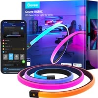 Govee H61C3 RGBIC LED Neon Rope Lights for Desks ledstrip 3 meter, RGBIC, Wifi, Bluetooth
