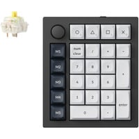 Keychron Q0 Max gaming numpad Zwart/wit, Gateron Jupiter Banana, RGB leds, Hot-swappable, Bluetooth, 2.4GHz