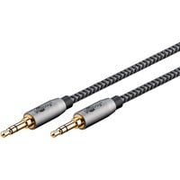 goobay Plus 3,5 mm stereo jack kabel Zwart/zilver, 1 meter