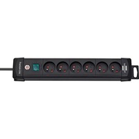 Brennenstuhl Premium-Line stekkerdoos 6-voudig Zwart