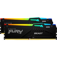 Kingston FURY 32 GB DDR5-6000 Kit werkgeheugen Zwart, KF560C30BBEAK2-32, Beast RGB, XMP, EXPO
