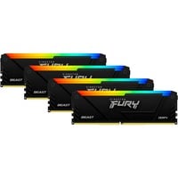Kingston FURY 64 GB DDR4-2666 Quad-Kit werkgeheugen Zwart, KF426C16BB12AK4/64, Beast RGB, XMP
