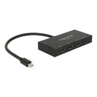DeLOCK DisplayPort splitter, mini Displayport 1.2 > 4x DisplayPort 4K Zwart