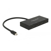DeLOCK mini-DisplayPort 1.2 naar 4x DisplayPort splitter Zwart, 4K