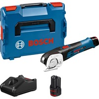 Bosch Universele accuschaar GUS 12V-300 Professional elektrische schaar Blauw/zwart, L-BOXX, oplader en 2 accu's inbegrepen