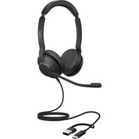 Jabra Evolve2 30 SE, MS on-ear headset Zwart, USB-C, USB-A, Stereo
