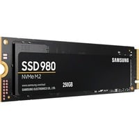 Samsung 980, 250 GB SSD MZ-V8V250BW, M.2 (2280), PCIe Gen 3.0 x4, NVMe 1.4