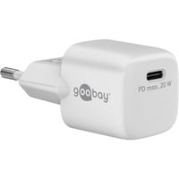 goobay USB-C PD GaN snellader Nano (20 W) Wit, 1x USB-C, Power Delivery 3.0