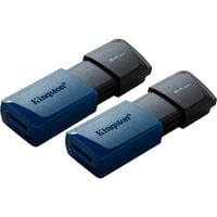 Kingston DataTraveler Exodia M 64 GB usb-stick Blauw/zwart, 2 stuks, USB-A 3.2 Gen 1