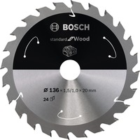 Bosch Standard for Wood cirkelzaagblad voor accuzagen 136 x 1,5 / 1 x 20 T24