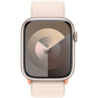 Apple Watch Series 9 smartwatch Sterrenlicht, Aluminium, 45 mm, Geweven sportbandje