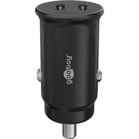 goobay 30W Dual USB-C PD autolader Zwart, 2x USB-C