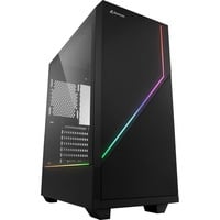 Sharkoon RGB FLOW midi tower behuizing Zwart | 3x USB-A | RGB | Tempered Glass