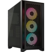 Corsair 4000D RGB AIRFLOW midi tower behuizing Zwart | 1x USB-A | 1x USB-C | RGB | Tempered Glass