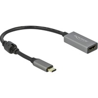 DeLOCK Actieve USB-C > HDMI adapter Grijs/zwart, 0,2 meter