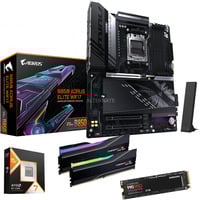 ALTERNATE Upgrade Kit B850 AORUS ELITE WIFI7 + Ryzen 7 9800X3D + 64 GB + 2 TB SSD Zwart, Moederbord, CPU, Geheugen, SSD