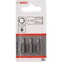 Bosch Extra Hard-schroefbit Torx T15 3 stuks, 25 mm