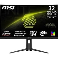 MSI MAG 321CUPDF 31.5" 4K Ultra HD curved gaming monitor Zwart, 1x DisplayPort, 2x HDMI, 1x USB-C, 160 Hz / 320 Hz