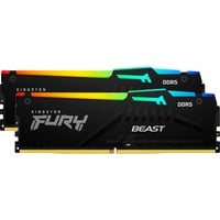 Kingston FURY 64 GB DDR5-6000 Kit werkgeheugen Zwart, KF560C30BBEAK2-64, Fury Beast RGB, XMP, EXPO