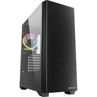 Sharkoon VS9 RGB Black midi tower behuizing Zwart | 2x USB-A | 2x USB-C | RGB | Tempered Glass