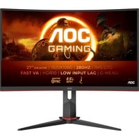 AOC C27G2Z3/BK 27" Curved gaming monitor Zwart/rood, 280 Hz (OC), HDMI, DisplayPort