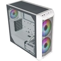 Cooler Master HAF 500 midi tower behuizing Wit | 2x USB-A | 1x USB-C | RGB | Tempered Glass