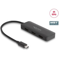 DeLOCK USB-C naar 3x HDMI Splitter MST Zwart, 0,15 meter, 4K 60Hz