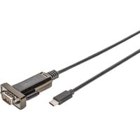 Digitus 9-pin serieel naar USB-C kabel Zwart, 1 meter