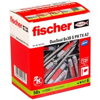 fischer DuoSeal 6x38 S A2 (50) plug Lichtgrijs/rood