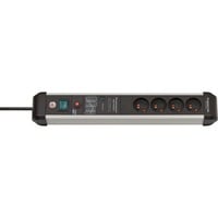 Brennenstuhl Premium-Protect-Line stekkerdoos stekkerdoos Zwart/zilver, Bulk