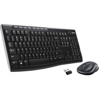 Logitech Wireless Combo MK270, desktopset Zwart, EU lay-out (QWERTY), Rubberdome