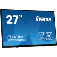 iiyama ProLite T2755QSC-B1 27" touchscreen monitor Zwart, Touch, HDMI, DisplayPort, USB, Audio