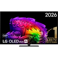 LG OLED evo AI G6 (OLED65G69LS) 65" 4K Ultra HD tv Zwart, 4x HDMI, 3x USB, Optisch, Bluetooth, LAN, WLAN, CI+, HDR10, Dolby Vision