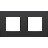 Niko Tweevoudige afdekplaat met 71 mm centerafstand - Horizontaal afdekking Zwart