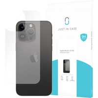 Just in Case iPhone 15 Pro - Back Cover Tempered Glass - Clear beschermfolie Transparant