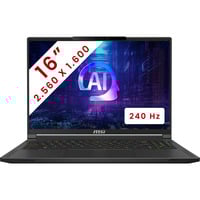 MSI Stealth A16 AI+ (A3XWIG-018BE) 16" gaming laptop Zwart | Ryzen AI 9 HX 370 | RTX 5080 | 32 GB | 2 TB SSD | 240 Hz