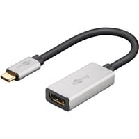 goobay USB4 Gen 3x2 naar HDMI adapter Zwart/zilver, 0,15 meter
