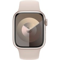 Apple Watch Series 9 smartwatch Sterrenlicht, Aluminium, 41 mm, Sportbandje (M/L), GPS + Cellular