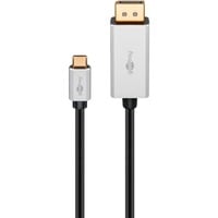 goobay USB-C naar DisplayPort kabel Zwart/zilver, 2 meter