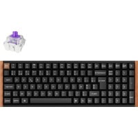 Keychron K4 HE-F1Z Wireless, toetsenbord Zwart/houtkleur, BE Lay-out, Gateron Double-Rail Magnetic Nebula, RGB leds, 96%, Double-shot PBT, Hot-swappable, Bluetooth, 2.4GHz