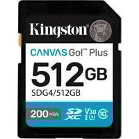 Kingston Canvas Go! Plus SDXC 512 GB geheugenkaart Zwart, Class 10, UHS-I U3, V30