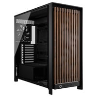 Corsair FRAME 5000D WOOD RS midi tower behuizing Zwart/houtkleur | 3x USB-C | Tempered Glass