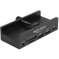 DeLOCK Externe 3-poort USB-hub met borgschroef Zwart