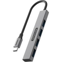 Sitecom USB-C naar 4x USB-A Nano Hub usb-hub Grijs