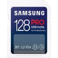 SAMSUNG PRO Ultimate 128 GB SDXC geheugenkaart Wit/blauw, UHS-I U3, Class 3, V30