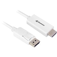 Sharkoon DisplayPort 1.2 > HDMI adapter Wit, 1 meter, 4K